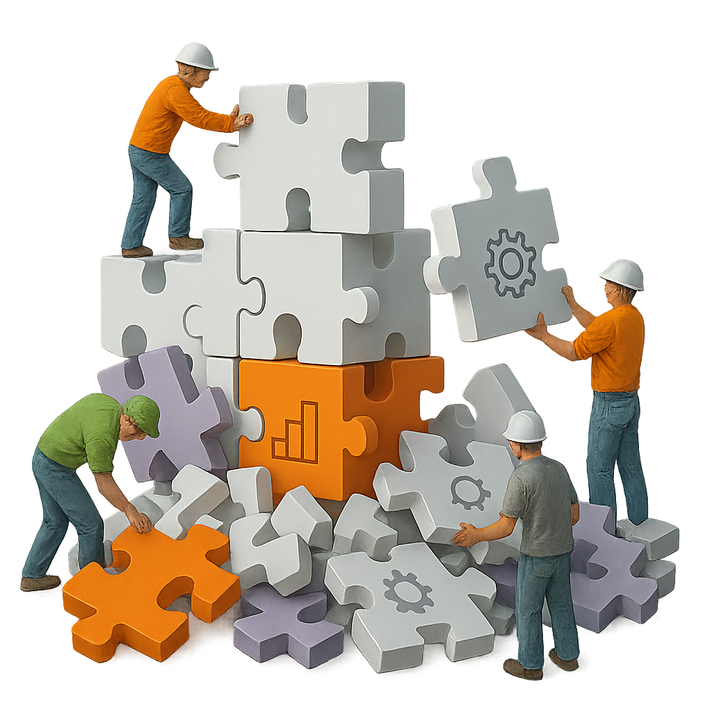 Illustration showing fragmented data silos